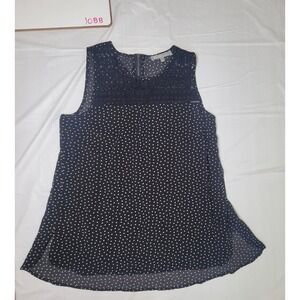 Womens Daniel Rainn sleeveless polka dot blouse. Black/white. Size small